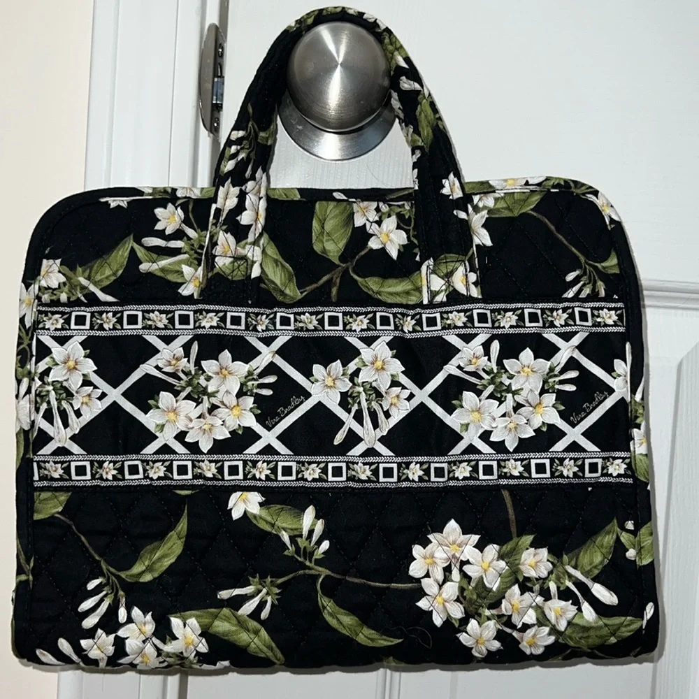 Vera Bradley Large Black Floral Travel Bag Organizer (EUC)